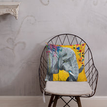Load image into Gallery viewer, Elephant Print on the Front and Cheetah Print on the Back - Premium Pillow