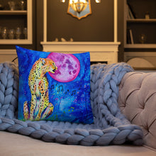Load image into Gallery viewer, Elephant Print on the Front and Cheetah Print on the Back - Premium Pillow