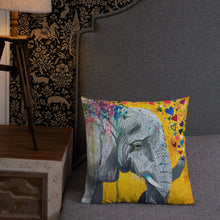 Load image into Gallery viewer, Elephant Print on the Front and Cheetah Print on the Back - Premium Pillow