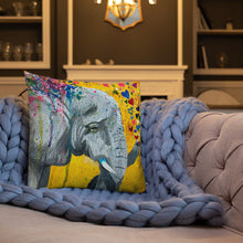 Load image into Gallery viewer, Elephant Print on the Front and Cheetah Print on the Back - Premium Pillow