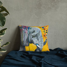 Load image into Gallery viewer, Elephant Print on the Front and Cheetah Print on the Back - Premium Pillow