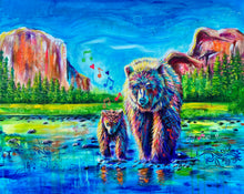 Load image into Gallery viewer, Mama Bear and Baby Bear at Yosemite National Park