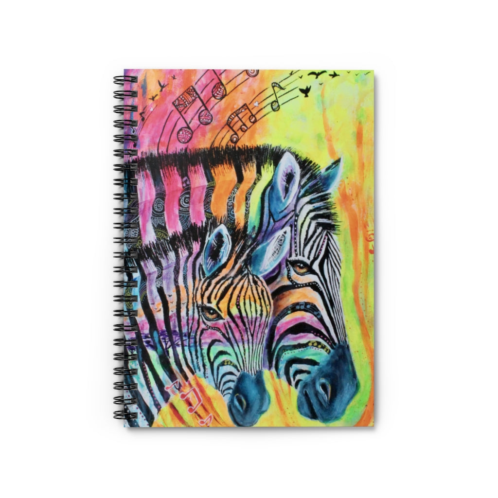 Spiral Notebook - Ruled Line : Zebras