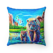 Load image into Gallery viewer, Mama Bear and Baby Bear in Yosemite: Throw Pillow

