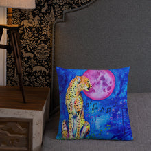 Load image into Gallery viewer, Elephant Print on the Front and Cheetah Print on the Back - Premium Pillow

